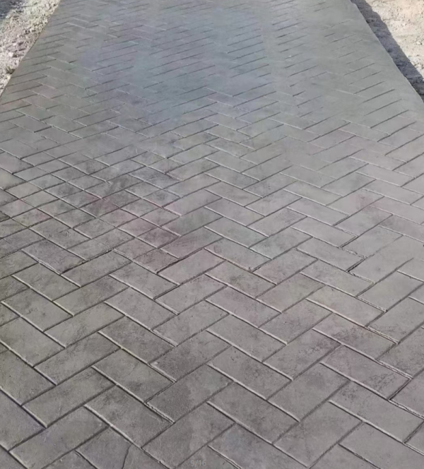 人字砖地坪印花